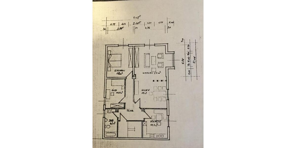 Etagenwohnung Lahntal - 3 Zimmer, 98 m&sup2;, 800&euro; | Angebot:23767964