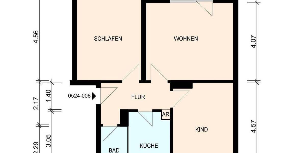 Etagenwohnung Elmshorn - 3 Zimmer, 66 m&sup2;, 687&euro; | Angebot:26094482