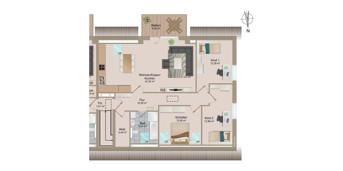 Etagenwohnung Egestorf - 4 Zimmer, 106 m&sup2;, 1.166&euro; | Angebot:26292667