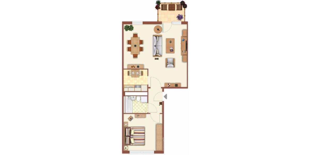 Etagenwohnung Limbach-Oberfrohna Oberfrohna - 2 Zimmer, 55 m&sup2;, 270&euro; | Angebot:26295085