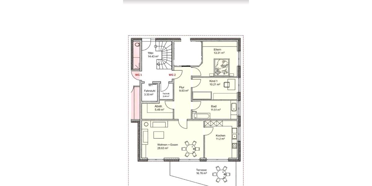 Erdgeschoßwohnung Löhne - 3 Zimmer, 104 m&sup2;, 1.150&euro; | Angebot:26561750