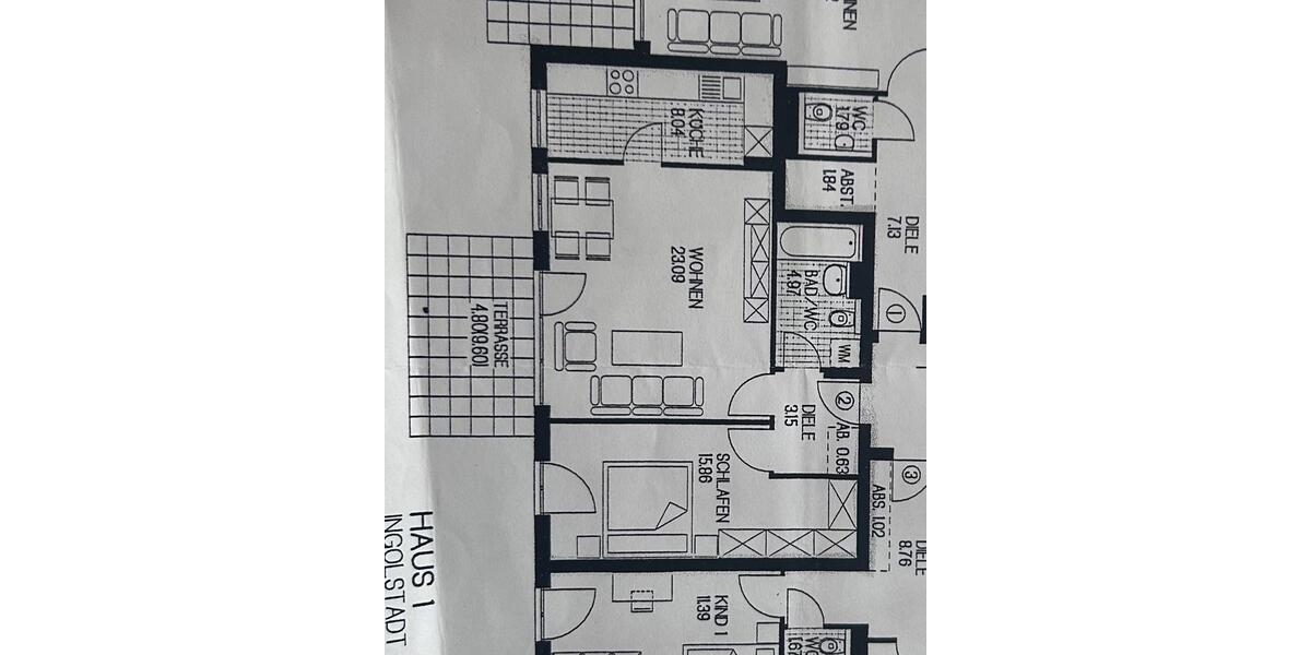 Erdgeschoßwohnung Ingolstadt - 2 Zimmer, 60 m&sup2;, 720&euro; | Angebot:26561806