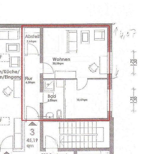 Etagenwohnung Röbel/Müritz Müritz - 2 Zimmer, 49 m&sup2;, 400&euro; | Angebot:26185248