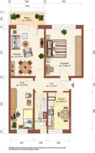 Etagenwohnung Löbau Altlöbau - 3 Zimmer, 60 m&sup2;, 374&euro; | Angebot:25742842