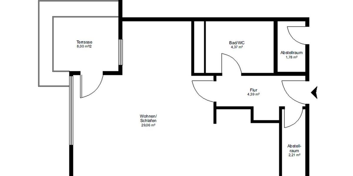 Gemütliche, gepflegte 1-Zimmer Wohnung mit Terrasse in Weinsberg 1 zimmer