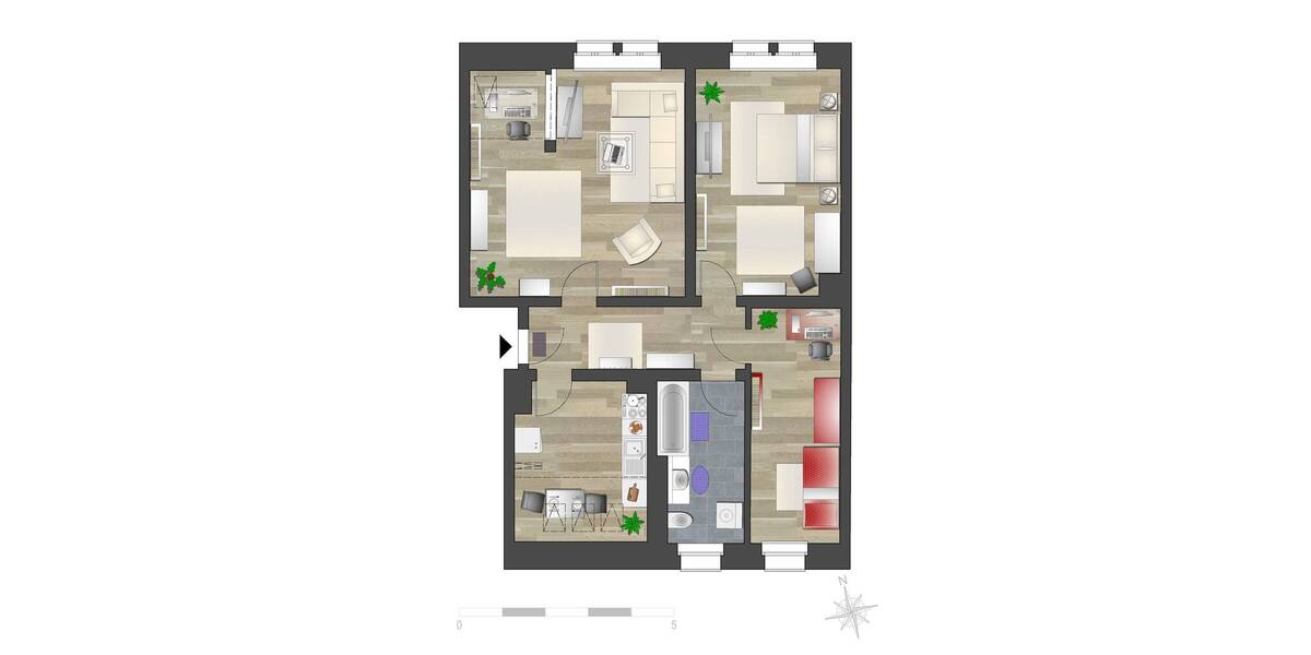 Etagenwohnung Chemnitz Yorckgebiet - 3 Zimmer, 83 m&sup2;, 462&euro; | Angebot:26752539