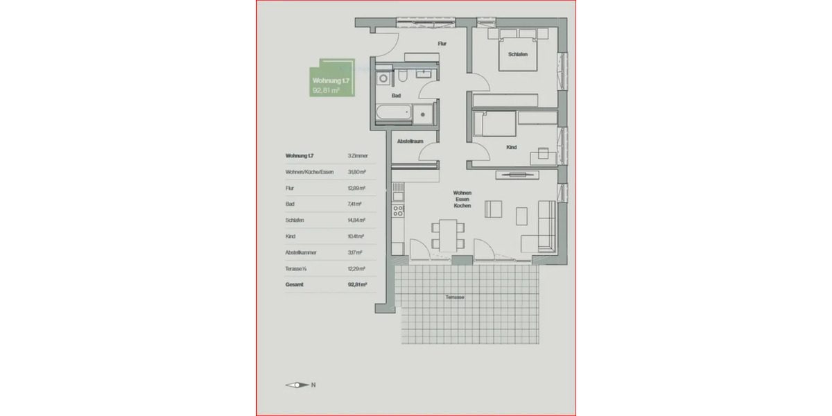 Etagenwohnung Welden - 3 Zimmer, 93 m&sup2;, 1.160&euro; | Angebot:24875633