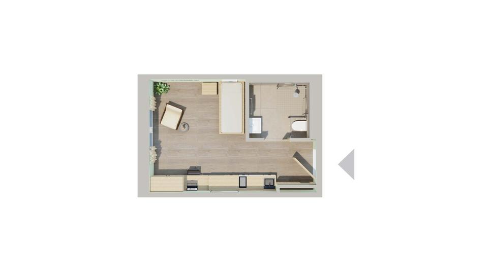 Erdgeschoßwohnung Straubing - 1 Zimmer, 30 m&sup2;, 699&euro; | Angebot:26351398