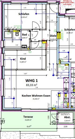 Erdgeschoßwohnung Gemmingen - 3 Zimmer, 83 m&sup2;, 1.295&euro; | Angebot:26007804
