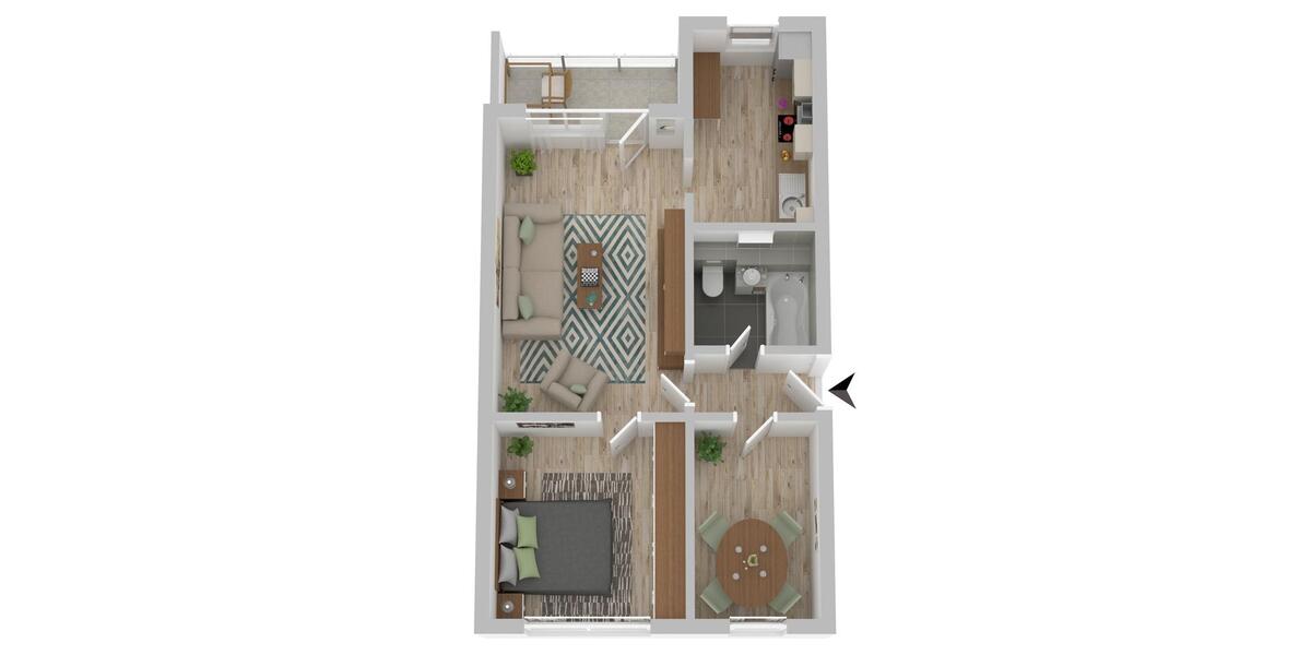 Erdgeschoßwohnung Zeitz - 3 Zimmer, 57 m&sup2;, 372&euro; | Angebot:25737838