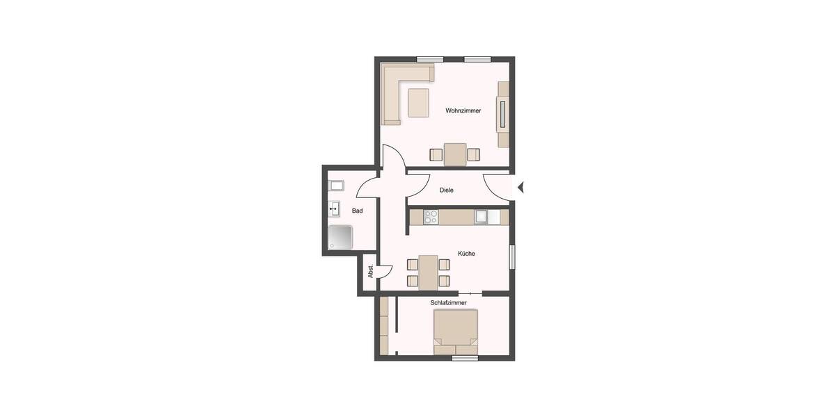 Etagenwohnung Alfstedt - 2 Zimmer, 56 m&sup2;, 525&euro; | Angebot:26744377