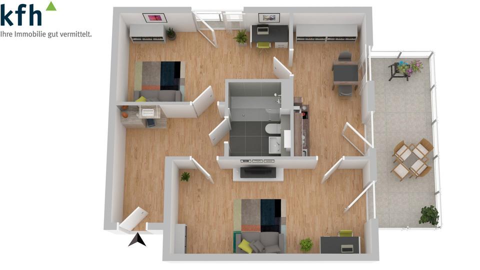 Erdgeschoßwohnung Bielefeld Schildesche - 1 Zimmer, 28 m&sup2;, 495&euro; | Angebot:24422001