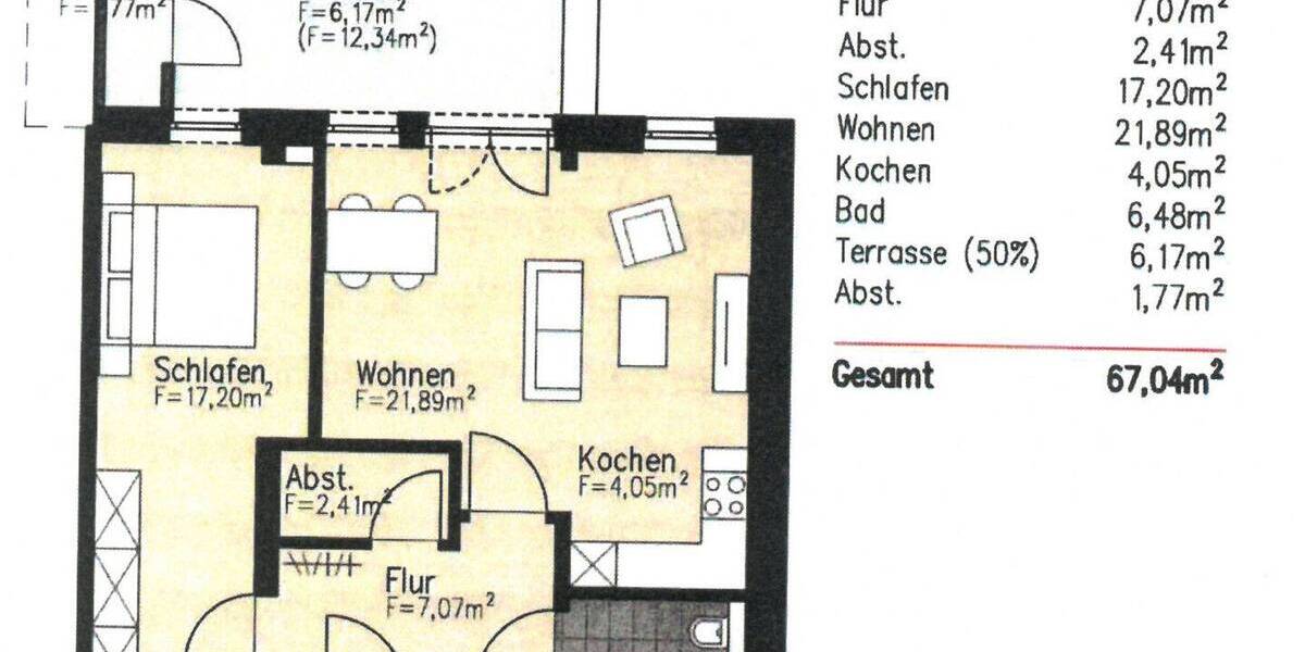 Etagenwohnung Twistringen - 2 Zimmer, 67 m&sup2;, 805&euro; | Angebot:26758676