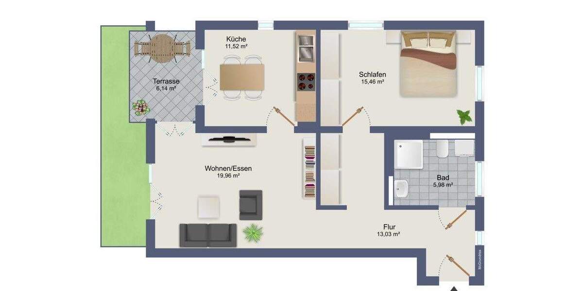 Etagenwohnung Burglengenfeld - 2 Zimmer, 69 m&sup2;, 840&euro; | Angebot:25071685
