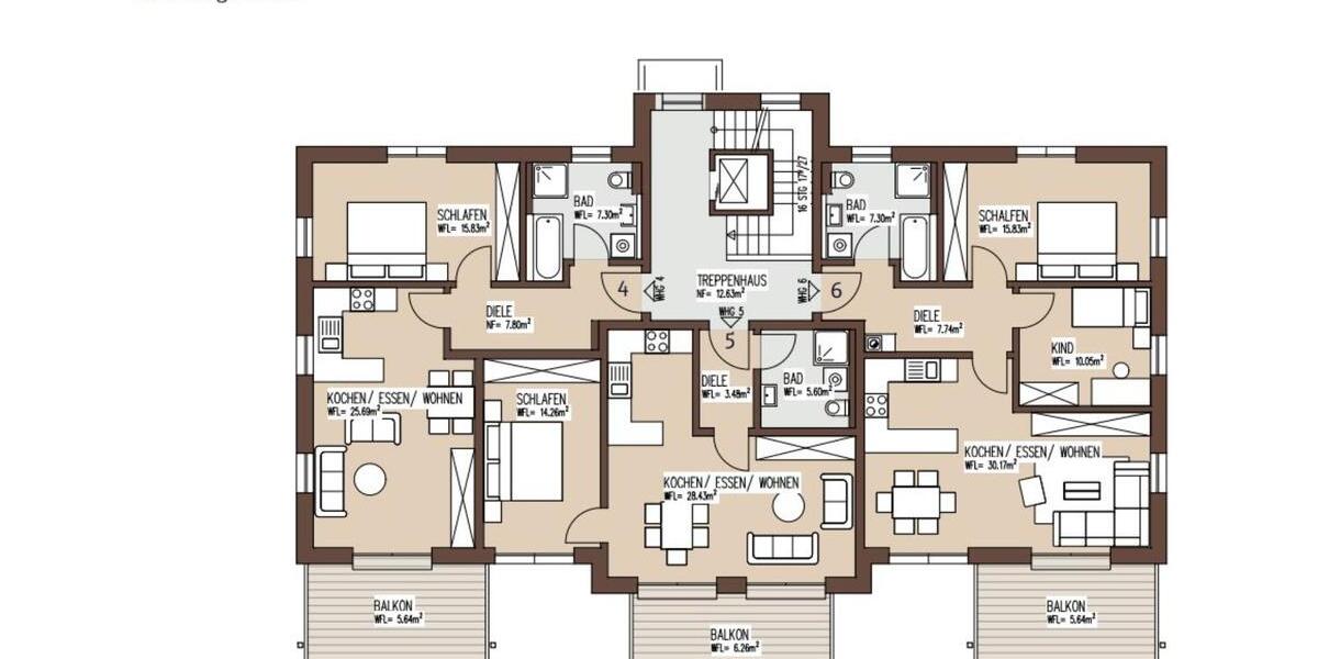 Etagenwohnung Gunzenhausen - 3 Zimmer, 77 m&sup2;, 1.000&euro; | Angebot:24875632