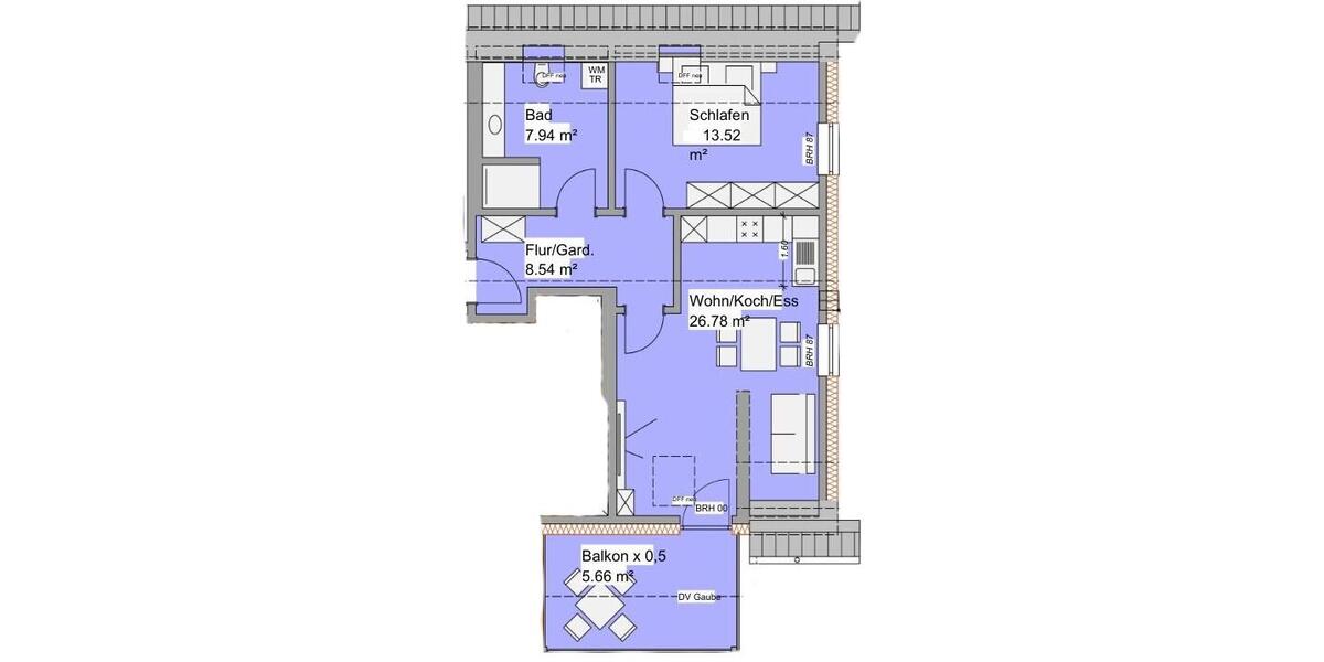 Dachgeschoßwohnung Riesbürg - 2 Zimmer, 62 m&sup2;, 710&euro; | Angebot:25362234