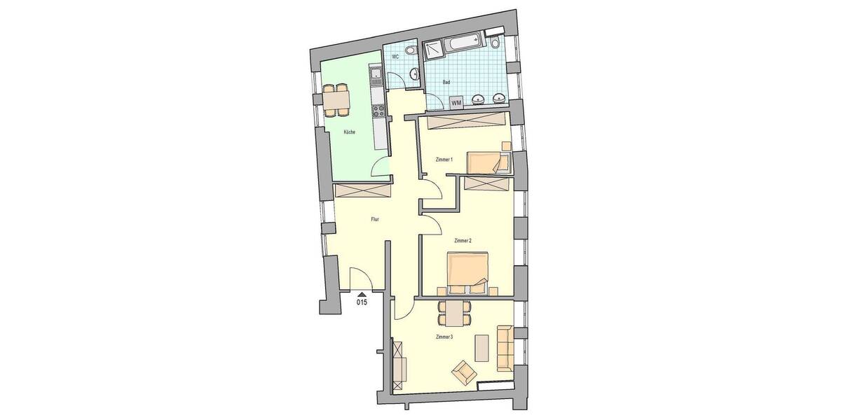 Etagenwohnung Oschatz Altoschatz - 3 Zimmer, 110 m&sup2;, 660&euro; | Angebot:25996368