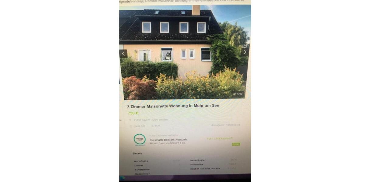 Schöne Maisoneten Wohnung in einer Doppelhaushälfte 3 zimmer