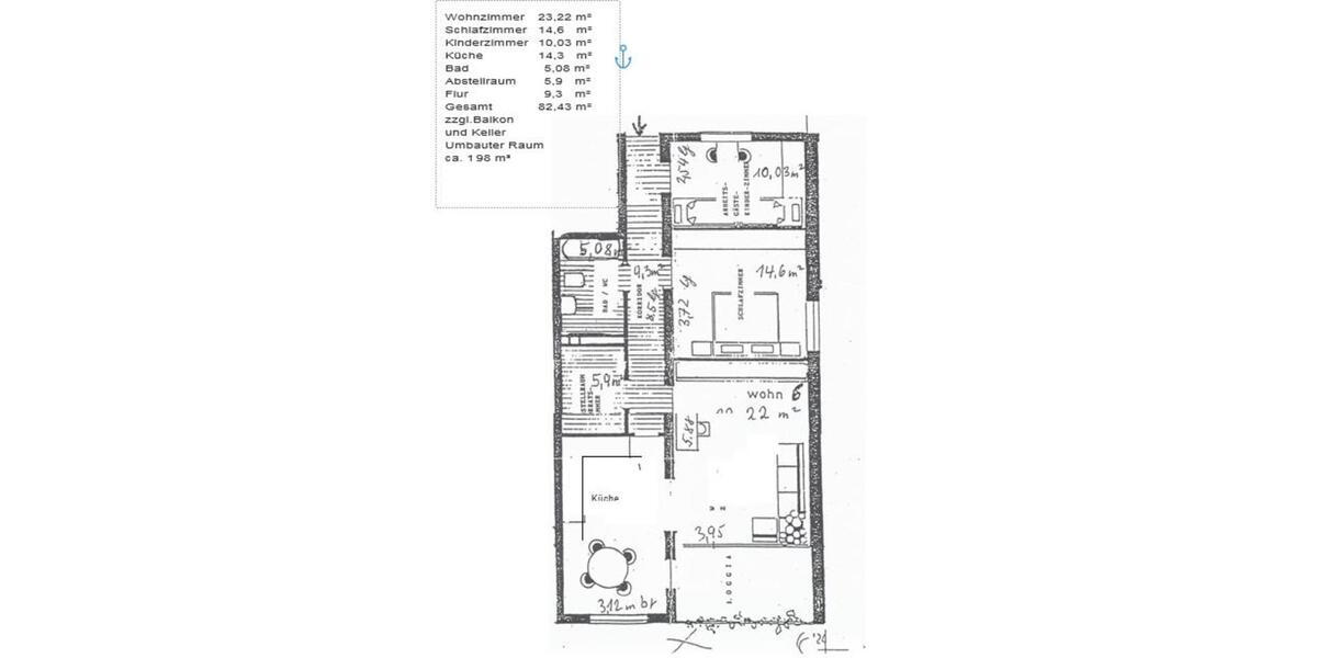 Etagenwohnung Burg (Dithmarschen) - 3 Zimmer, 85 m&sup2;, 690&euro; | Angebot:25404886