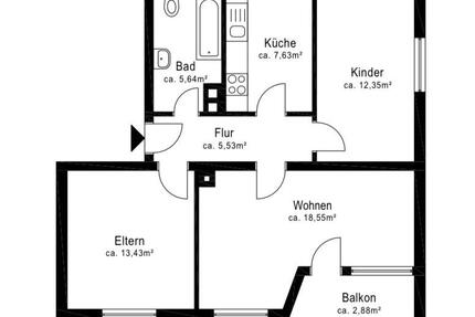 Wohnung Rottweil - 3 Zimmer, 66 m&sup2;, 660&euro; | Angebot:25256451