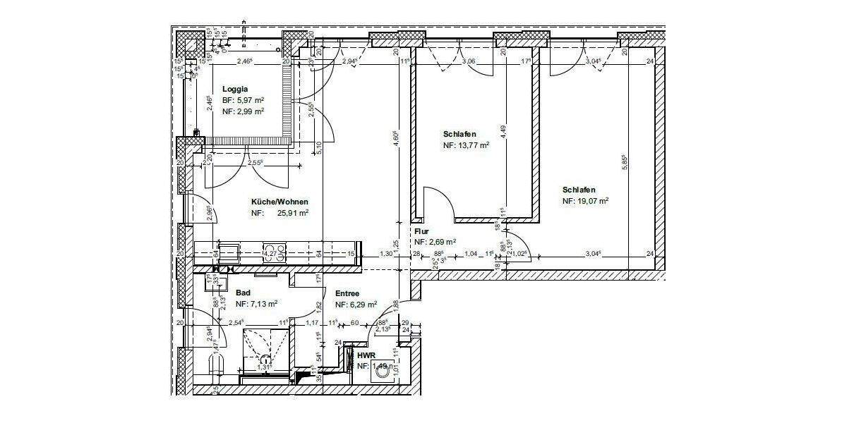 Etagenwohnung Hannover Döhren - 3 Zimmer, 80 m&sup2;, 1.150&euro; | Angebot:25672158