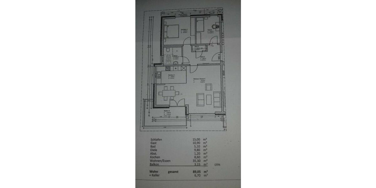 Etagenwohnung Fuldabrück - 3 Zimmer, 89 m&sup2;, 820&euro; | Angebot:26645370