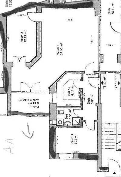 Etagenwohnung Erfurt Löbervorstadt - 3 Zimmer, 80 m&sup2;, 800&euro; | Angebot:26066331