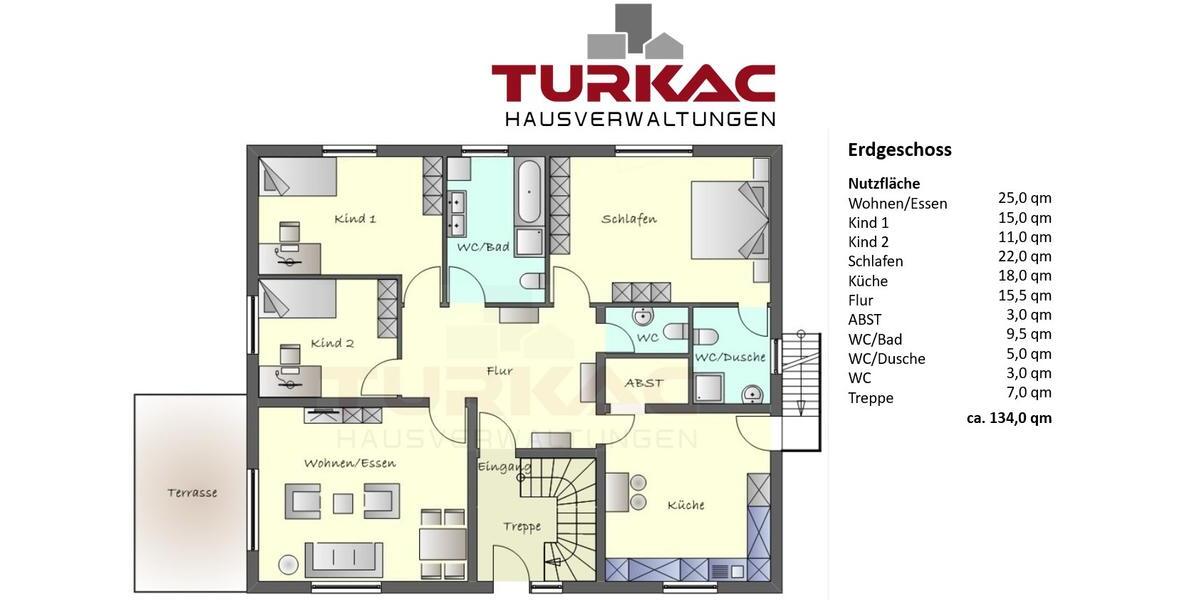 Erdgeschoßwohnung Biedenkopf - 4 Zimmer, 134 m&sup2;, 1.190&euro; | Angebot:24223187