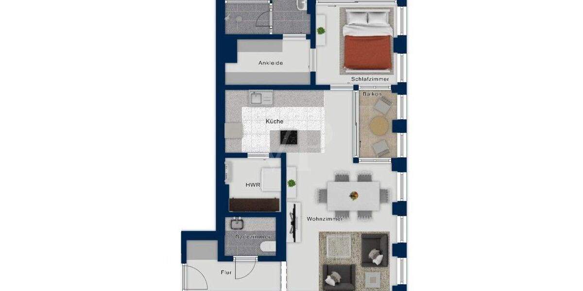Etagenwohnung Köln Altstadt-Nord - 2 Zimmer, 95 m&sup2;, 2.185&euro; | Angebot:25777085