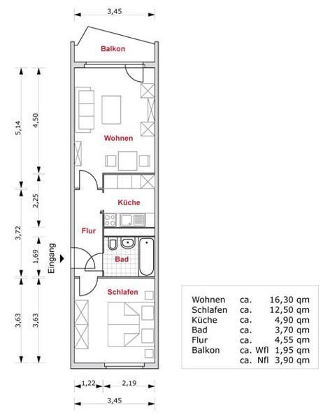 Rundum wohlfühlen: gemütliche 2-Zimmer-Wohnung mit Balkon