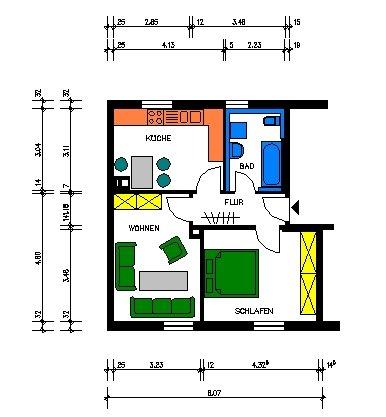 Etagenwohnung Marienberg - 2 Zimmer, 51 m&sup2;, 257&euro; | Angebot:26230292