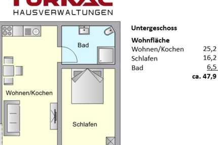 Wohnung Haiger - 2 Zimmer, 48 m&sup2;, 500&euro; | Angebot:26977776