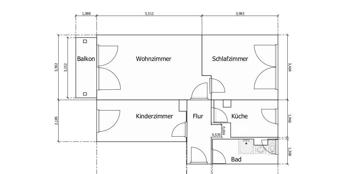 Etagenwohnung Gräfenhainichen - 3 Zimmer, 59 m&sup2;, 380&euro; | Angebot:26490789