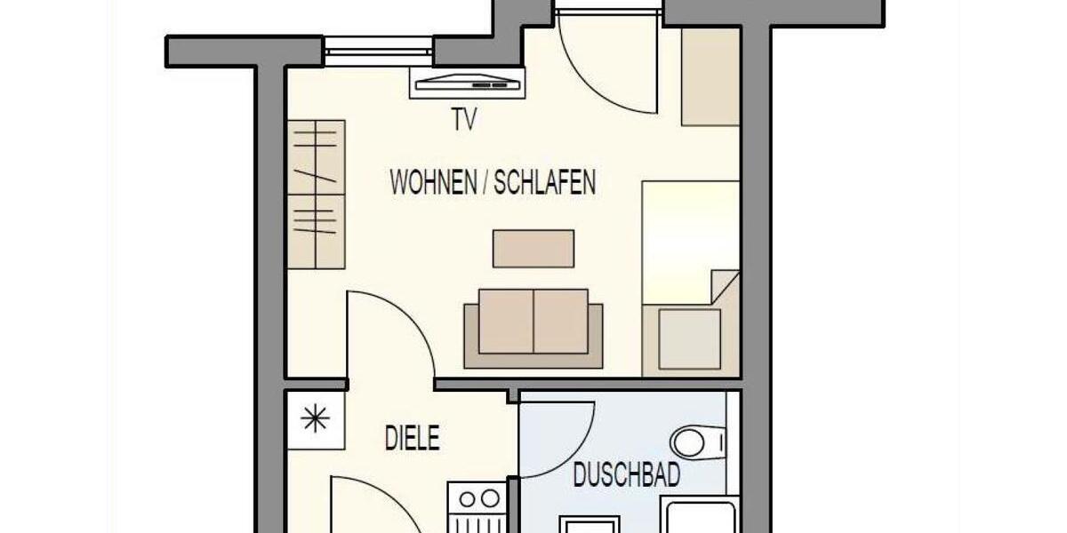 Etagenwohnung Rastatt - 1 Zimmer, 23 m&sup2;, 400&euro; | Angebot:26698183