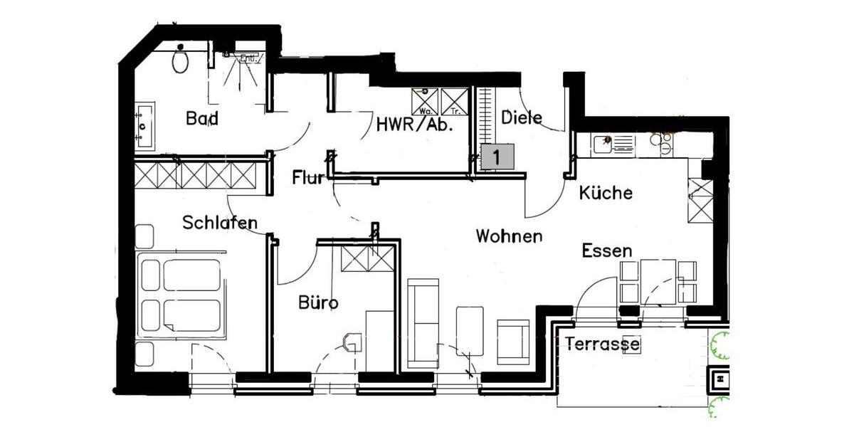 Erdgeschoßwohnung Vreden - 3 Zimmer, 77 m&sup2;, 910&euro; | Angebot:24586295