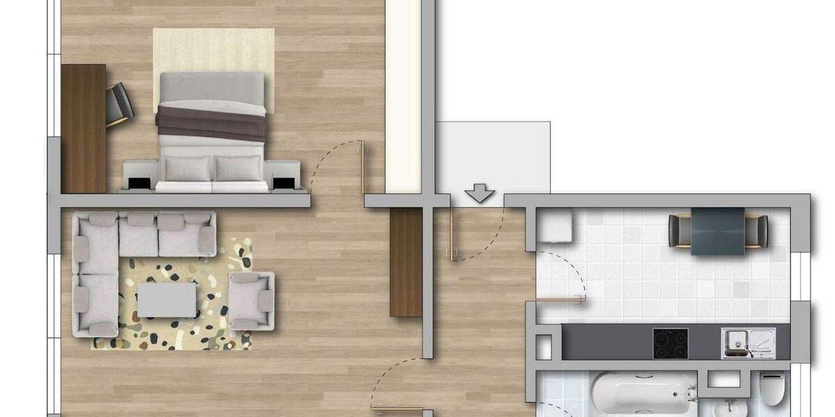 Etagenwohnung Seeland Gatersleben - 2 Zimmer, 46 m&sup2;, 263&euro; | Angebot:26065735