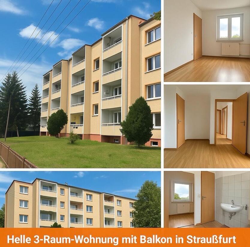 Helle 3-Raum-Wohnung mit Balkon in Straußfurt