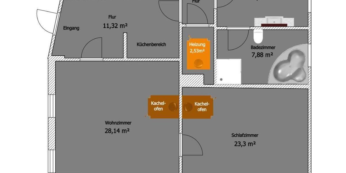 Etagenwohnung Mühlberg/Elbe Elbe - 2 Zimmer, 81 m&sup2;, 510&euro; | Angebot:24780109