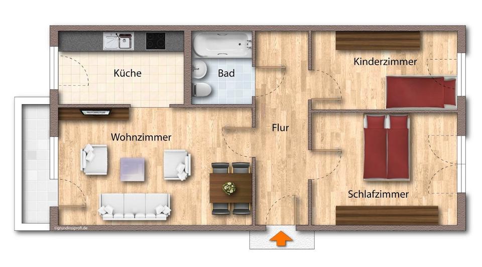 Etagenwohnung Zeulenroda-Triebes Triebes - 3 Zimmer, 69 m&sup2;, 380&euro; | Angebot:26001937