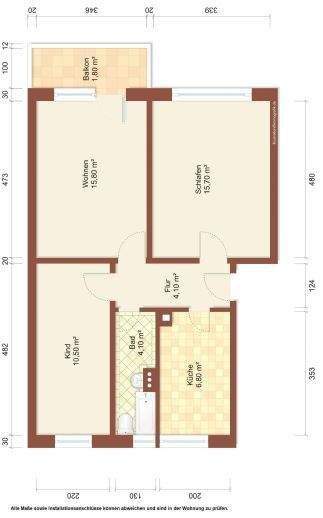 Etagenwohnung Zittau - 3 Zimmer, 57 m&sup2;, 363&euro; | Angebot:25742841
