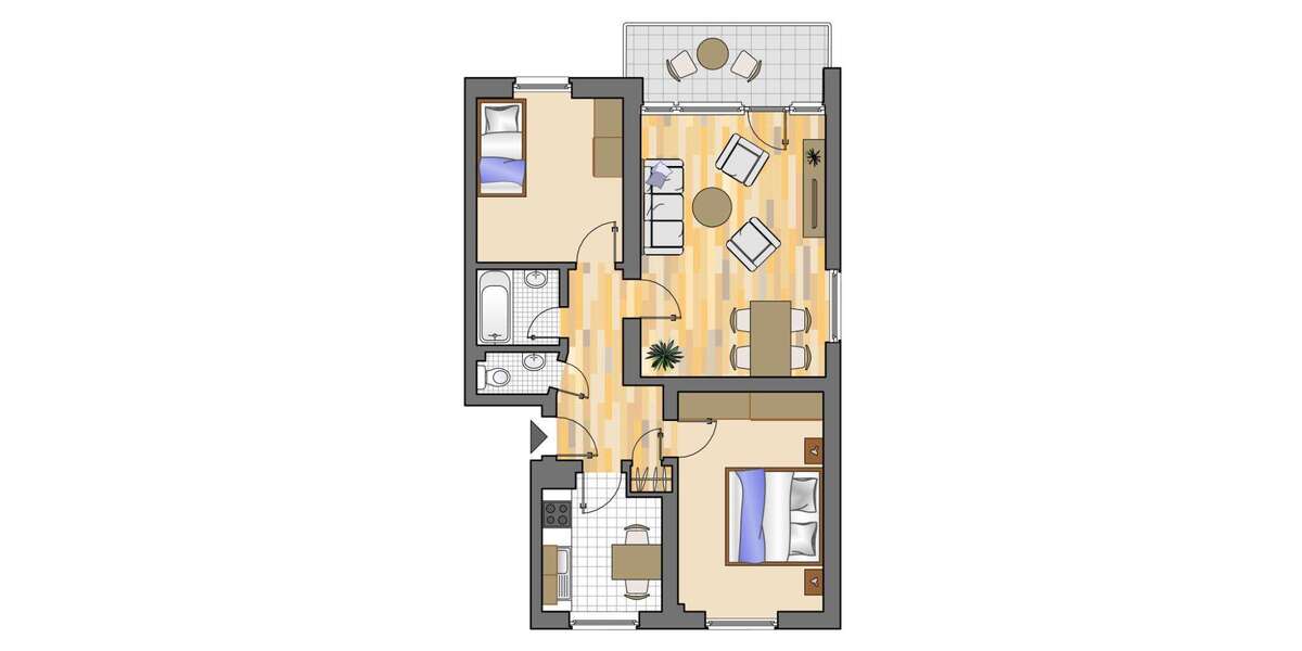 Etagenwohnung Marl Hamm - 3.5 Zimmer, 62 m&sup2;, 499&euro; | Angebot:26995487