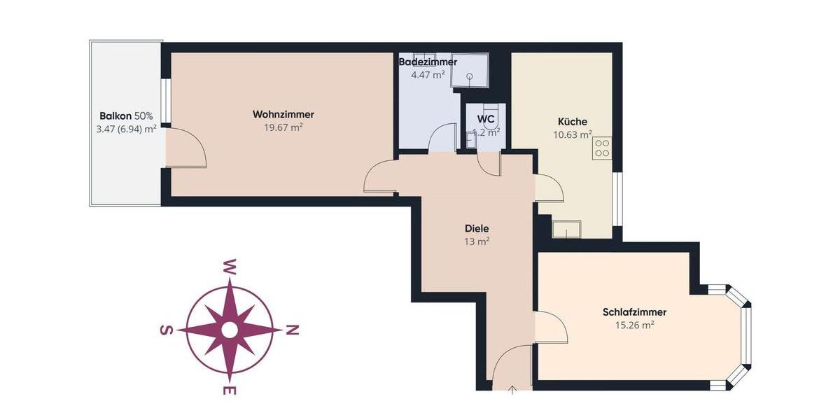 Etagenwohnung Regensburg Das Dörnberg - 2 Zimmer, 68 m&sup2;, 990&euro; | Angebot:25860120