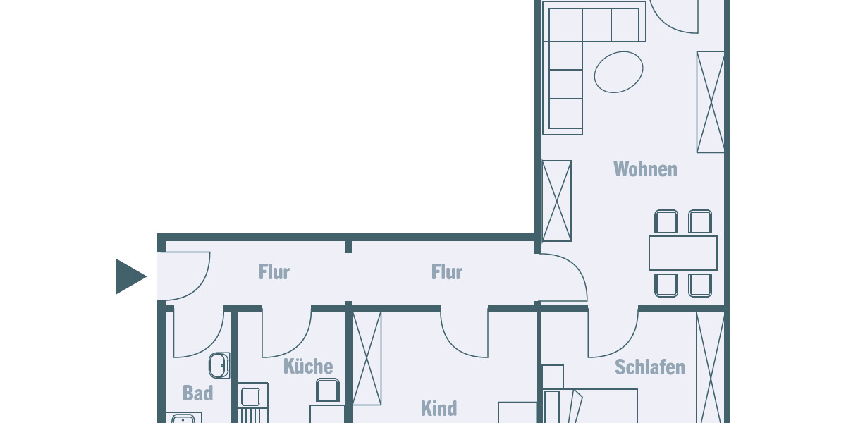 Etagenwohnung Magdeburg Lemsdorf - 3 Zimmer, 67 m&sup2;, 387&euro; | Angebot:26621249