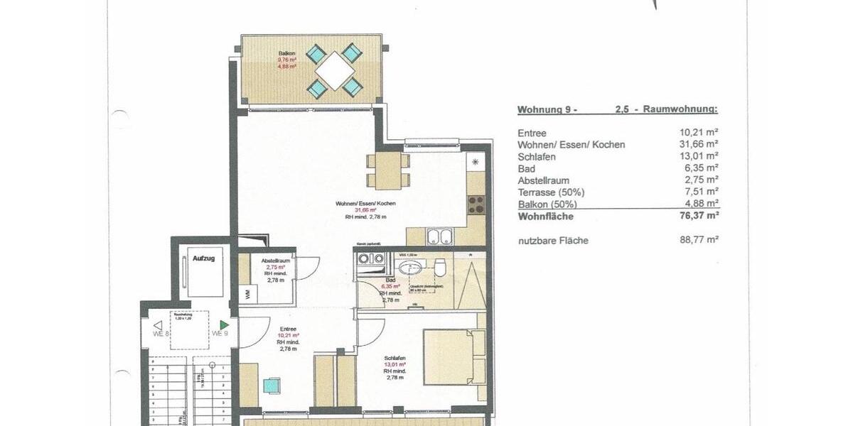 2,5 Raum Wohnung Penthouse Dachgeschoss 39112 Magdeburg 76qm 2.5 zimmer