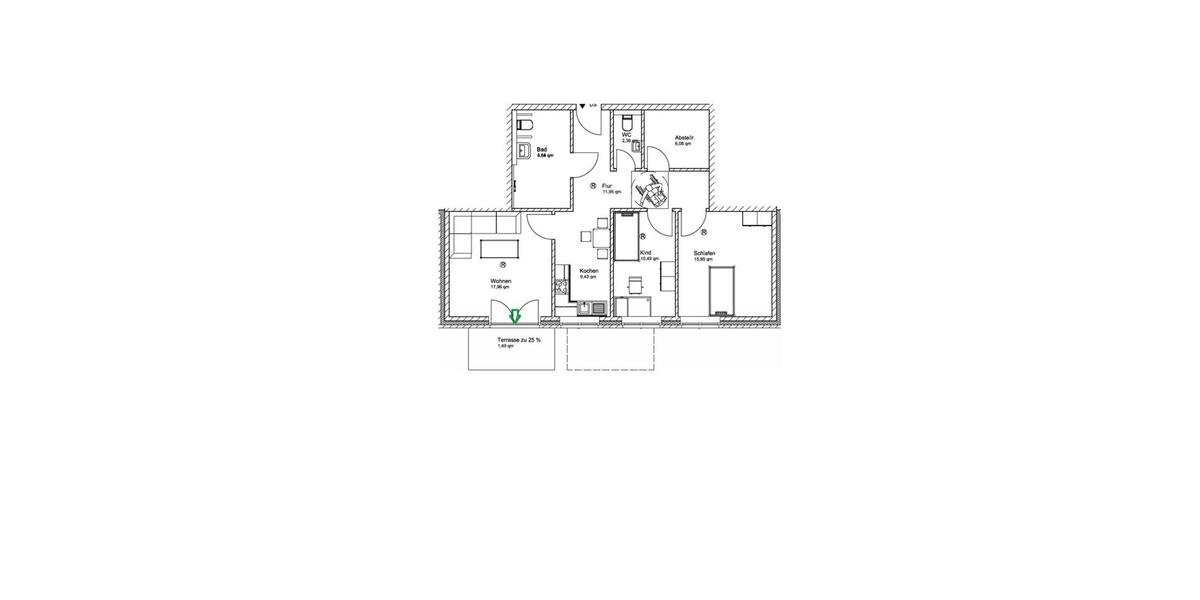 Erdgeschoßwohnung Barum - 3 Zimmer, 85 m&sup2;, 1.100&euro; | Angebot:24876285