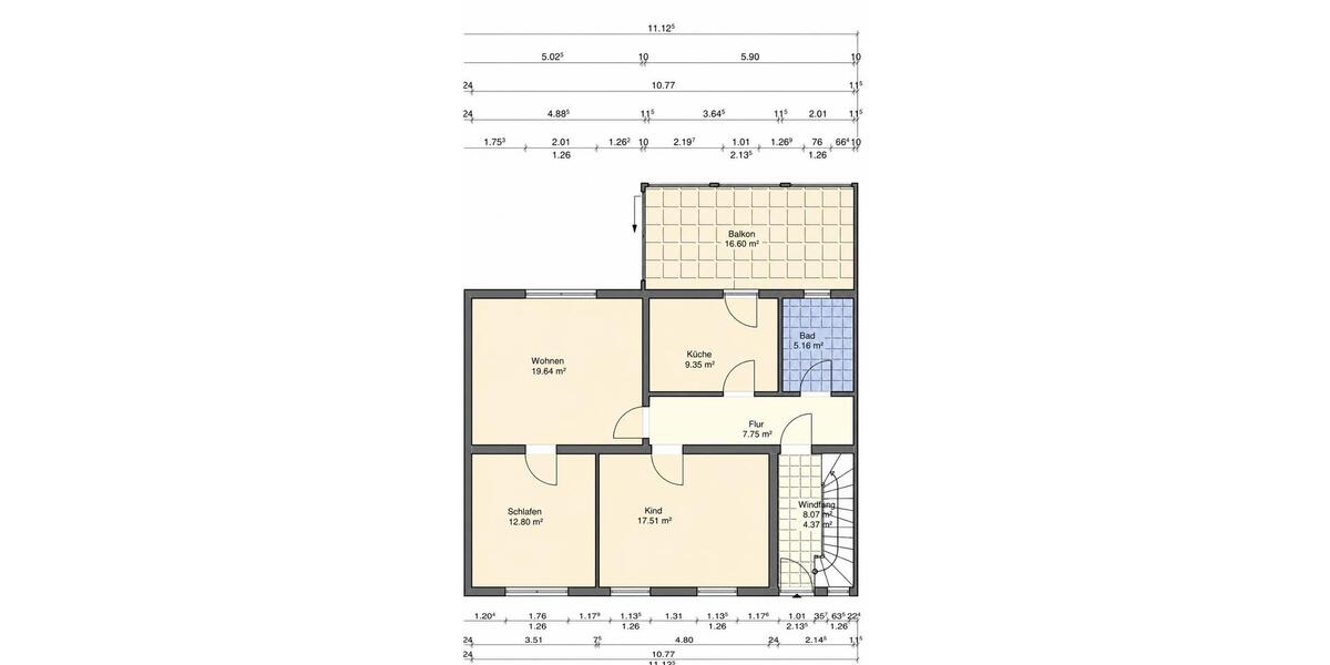 Etagenwohnung Waldkraiburg - 3 Zimmer, 85 m&sup2;, 1.050&euro; | Angebot:26519023