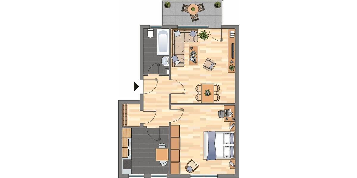 Etagenwohnung Duisburg Hamborn - 2.5 Zimmer, 46 m&sup2;, 409&euro; | Angebot:26677821