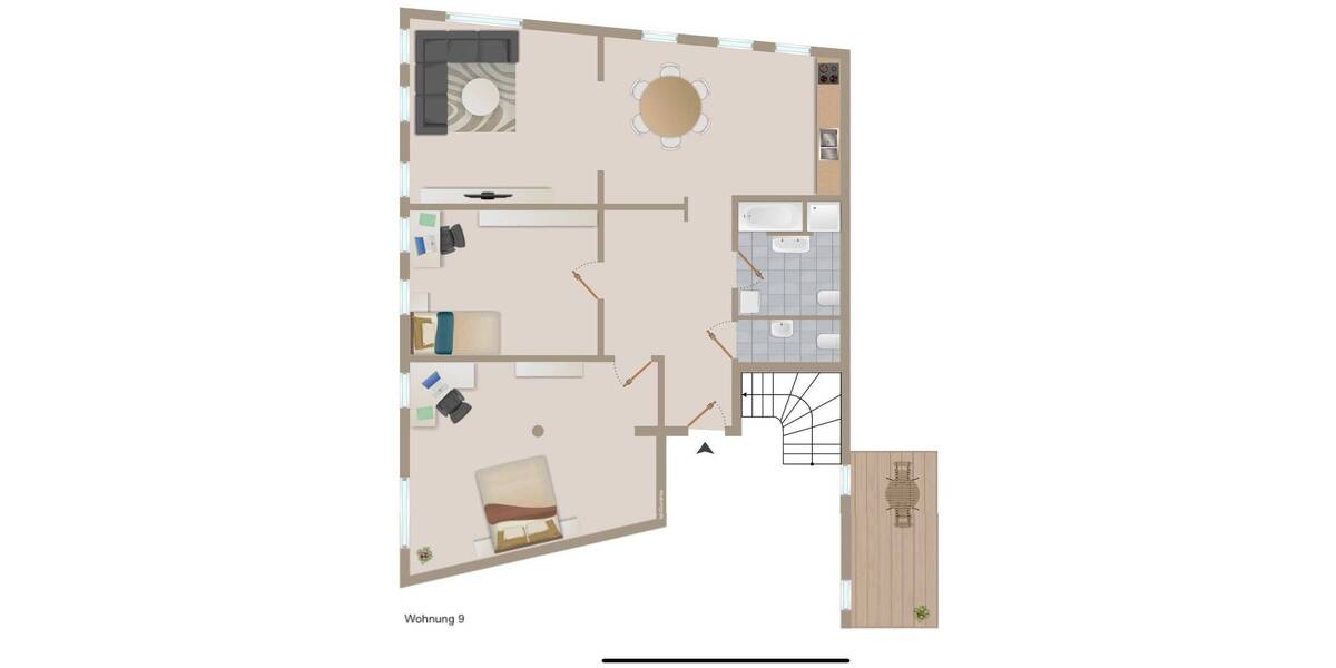 Etagenwohnung Apolda - 3 Zimmer, 100 m&sup2;, 880&euro; | Angebot:26815644