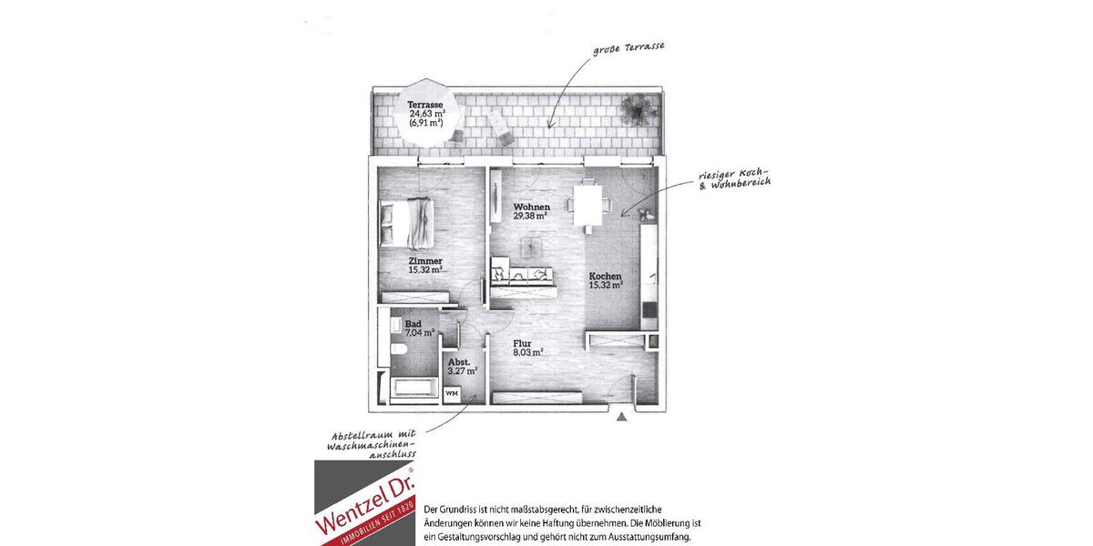 Erdgeschoßwohnung Bremen Neustadt - 2 Zimmer, 88 m&sup2;, 1.141&euro; | Angebot:24821895