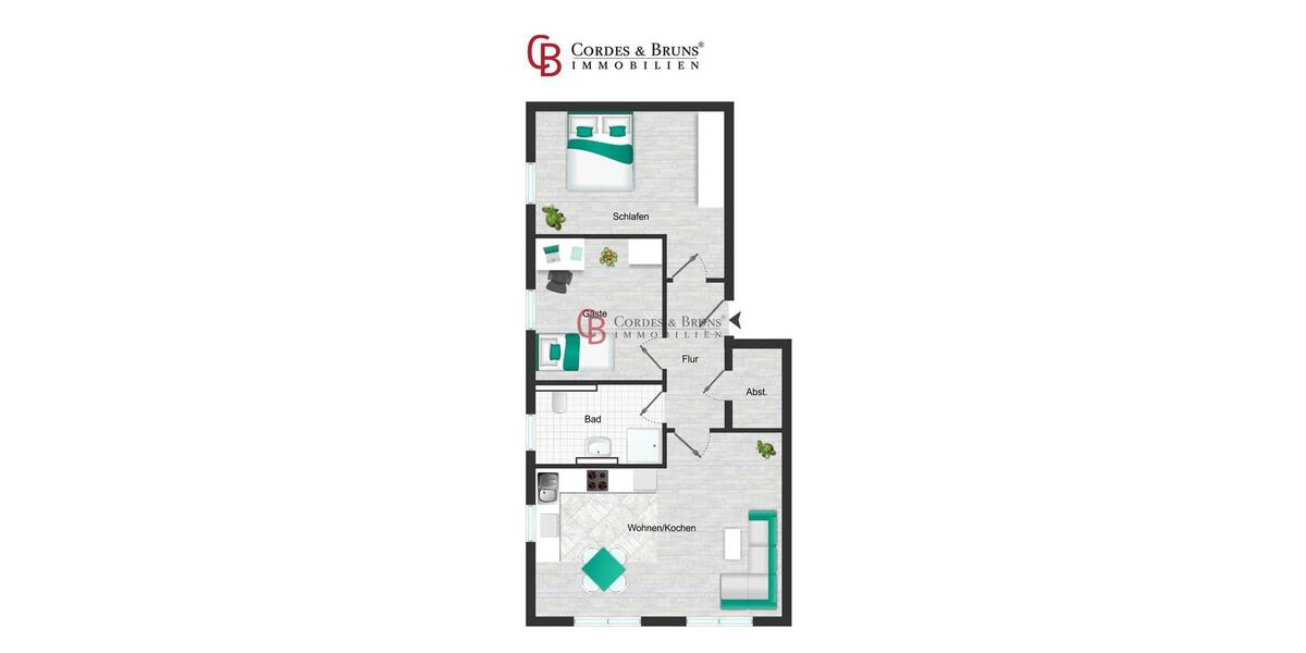 Etagenwohnung Achim - 3 Zimmer, 82 m&sup2;, 1.352&euro; | Angebot:26252466